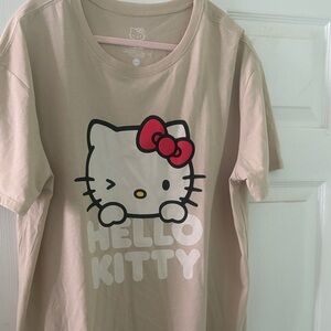 Hello Kitty Beige Tee with Red Bow
